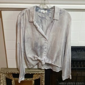 Ice Blue Tie-Dye Blouse - BELLA DAHL (Revolve)